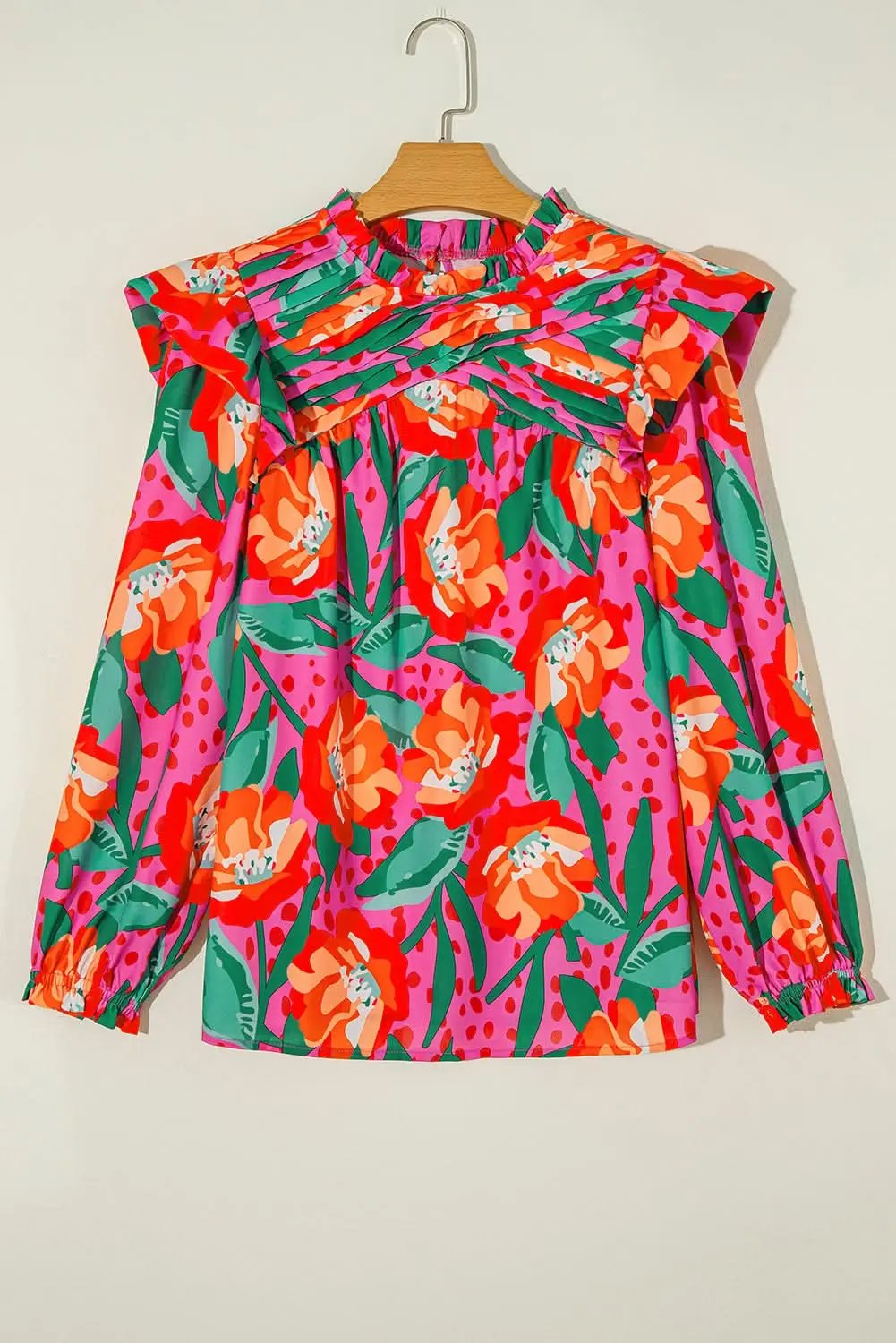 Plus size floral ruffle blouse - Love Salve